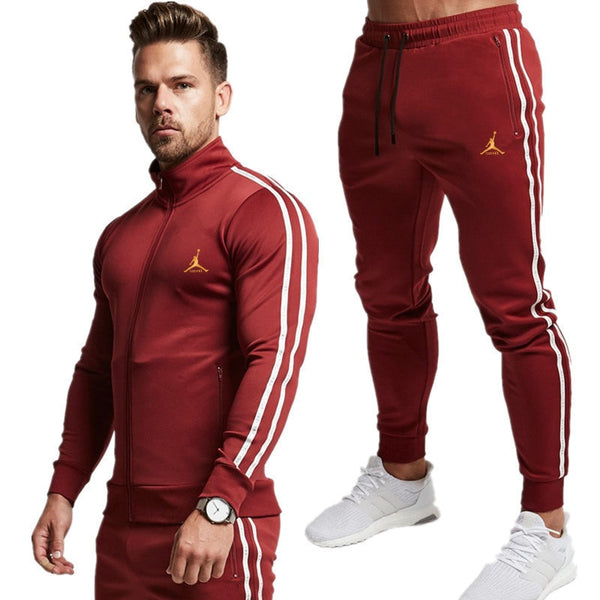2 Piece Men Hoodies+Pants Sport Suit Jordan Men Clothing Set Gym Sport wear Tracksuit Fitness Bodybuilding  Suit Jogger Men Set