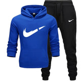 Fashion Men Track suit Hoodies Suits Brand Tracksuit Men Hip Hop Sweatshirts+Sweatpants Autumn Winter Fleece Hooded Pullover