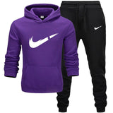 Fashion Men Track suit Hoodies Suits Brand Tracksuit Men Hip Hop Sweatshirts+Sweatpants Autumn Winter Fleece Hooded Pullover