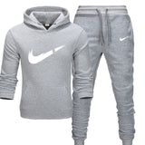 Fashion Men Track suit Hoodies Suits Brand Tracksuit Men Hip Hop Sweatshirts+Sweatpants Autumn Winter Fleece Hooded Pullover
