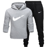 Fashion Men Track suit Hoodies Suits Brand Tracksuit Men Hip Hop Sweatshirts+Sweatpants Autumn Winter Fleece Hooded Pullover