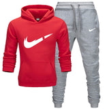 Fashion Men Track suit Hoodies Suits Brand Tracksuit Men Hip Hop Sweatshirts+Sweatpants Autumn Winter Fleece Hooded Pullover
