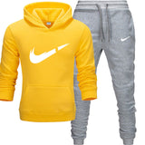 Fashion Men Track suit Hoodies Suits Brand Tracksuit Men Hip Hop Sweatshirts+Sweatpants Autumn Winter Fleece Hooded Pullover