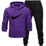 Fashion Men Track suit Hoodies Suits Brand Tracksuit Men Hip Hop Sweatshirts+Sweatpants Autumn Winter Fleece Hooded Pullover