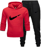 Fashion Men Track suit Hoodies Suits Brand Tracksuit Men Hip Hop Sweatshirts+Sweatpants Autumn Winter Fleece Hooded Pullover