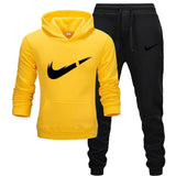 Fashion Men Track suit Hoodies Suits Brand Tracksuit Men Hip Hop Sweatshirts+Sweatpants Autumn Winter Fleece Hooded Pullover