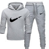 Fashion Men Track suit Hoodies Suits Brand Tracksuit Men Hip Hop Sweatshirts+Sweatpants Autumn Winter Fleece Hooded Pullover