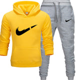 Fashion Men Track suit Hoodies Suits Brand Tracksuit Men Hip Hop Sweatshirts+Sweatpants Autumn Winter Fleece Hooded Pullover