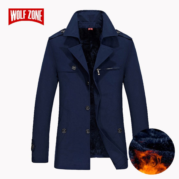 2018 Brand Business Casual Long Section Winter Jacket Men Trench Coat Fashion Windbreaker Mens Overcoat Warmth Plus Size M-5XL