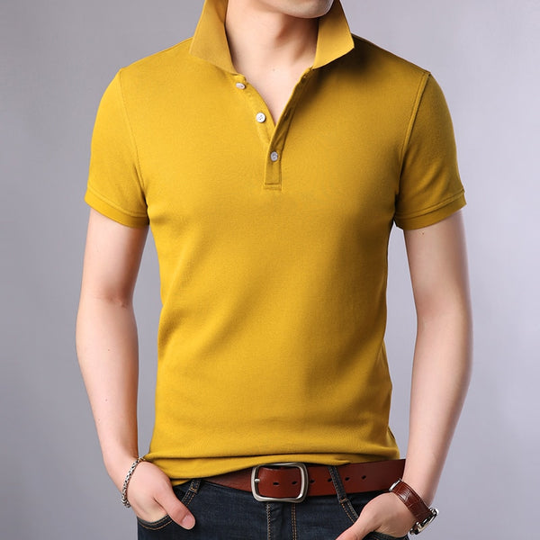 2019 New Fashion Brands Polo Shirt Men's 100% Cotton Summer Slim Fit Short Sleeve Solid Color Boys Polos Casual Mens Clothing