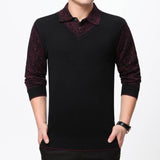 2019 brand new casual long sleeve business mens shirts fake two pieces male patchwork polo shirt men tenis polos camisa social