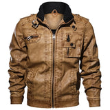 Faux Leather Jackets Men's Slim Fit Leisure Outwear Bomber Biker Winderbreaker PU Motorcycle Jackets Male Coat Plus Size 5XL 6XL