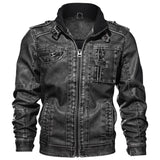 Faux Leather Jackets Men's Slim Fit Leisure Outwear Bomber Biker Winderbreaker PU Motorcycle Jackets Male Coat Plus Size 5XL 6XL